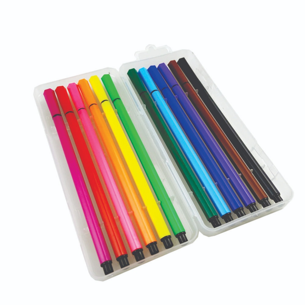 Kit 12 Caneta Colorida Fine Line 0.4m Ponta Fina Com 12 Cores Coloridas