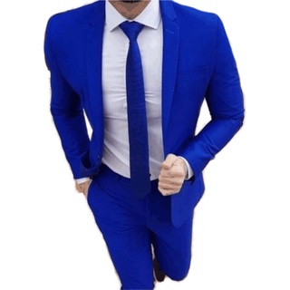 Terno Slim Oxford Executivo - Azul Royal - Queima de Estoque "ENVIO IMEDIATO"