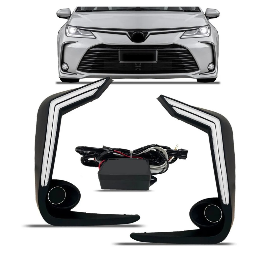 Par Moldura Led Drl Milha Corolla 2020 2021 2022 2023 2024