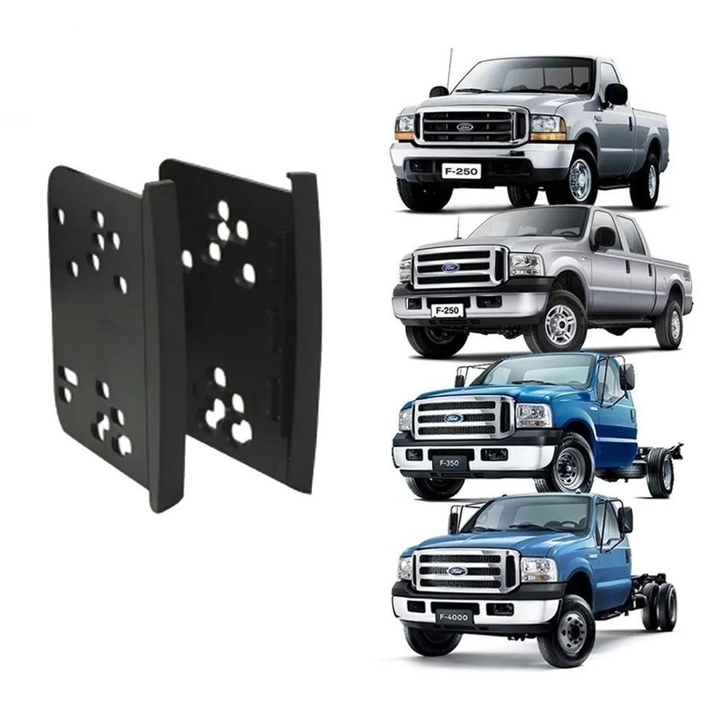 Moldura Painel DVD 2 Din Central Multimídia Ford F-250 F-350 F-4000 2000 2001 2002 2003 2004 2005 2006 2007 2008 2009 2010 2011 2012