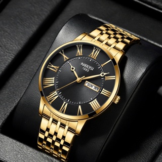 NIBOSI 2527 Cronógrafo De Negócios Masculino Simples Slim Steel Week Data Quartzo Pulso Relógio em Oferta na Shopee