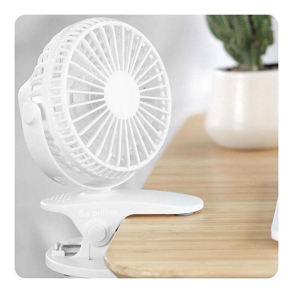 Ventilador Mini Portátil Recarregável Com Clip P/ Carro Casa Carregamento USB Leve e com design moderno
