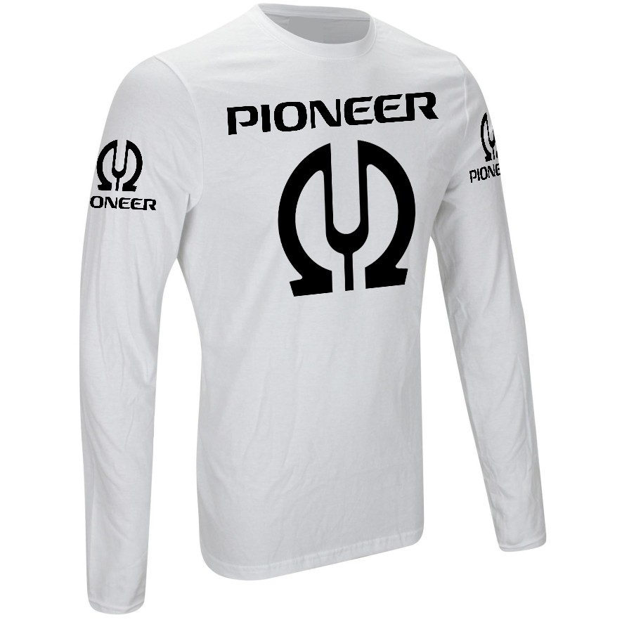 camiseta som automotivo pioneer som autofalante manga longa estampada.