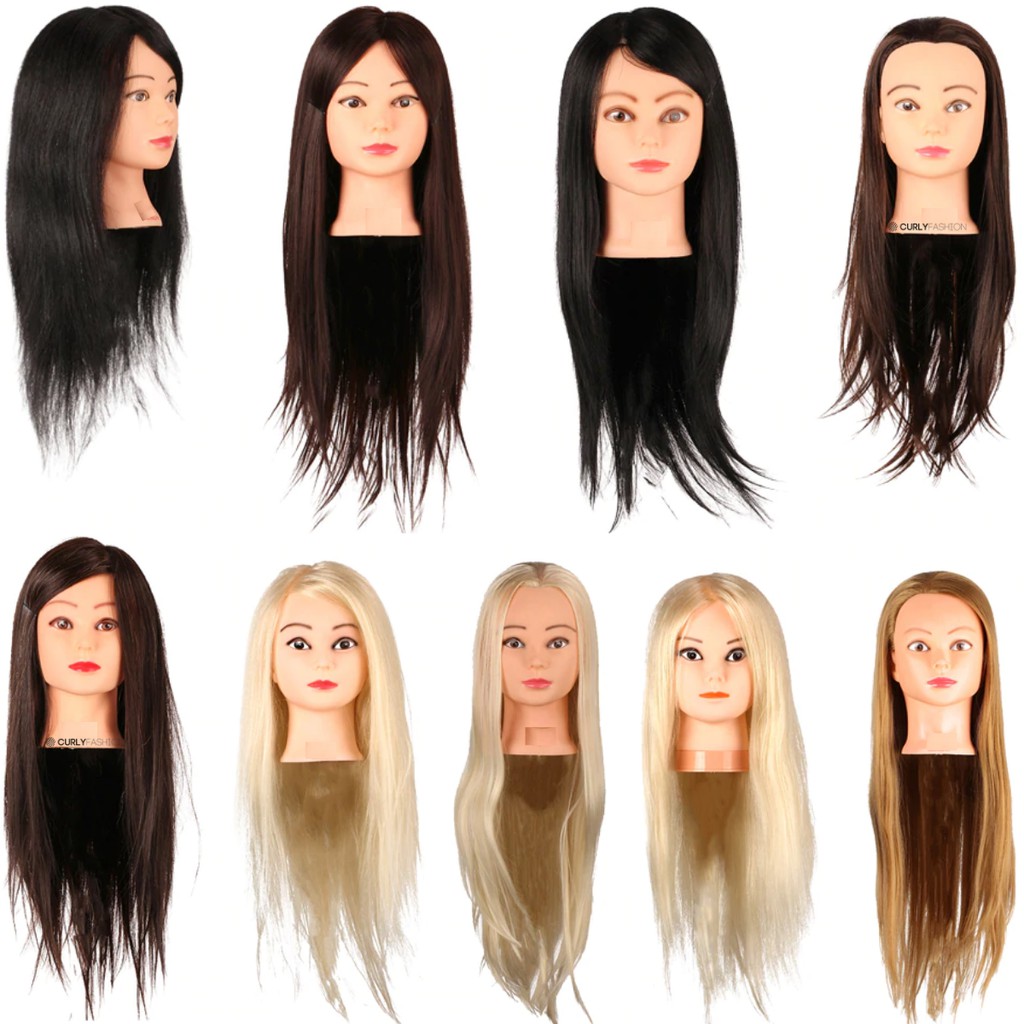 Cabeça De Boneca Com Suporte Para Treino De Corte e Penteado 100% Fibra Sintética