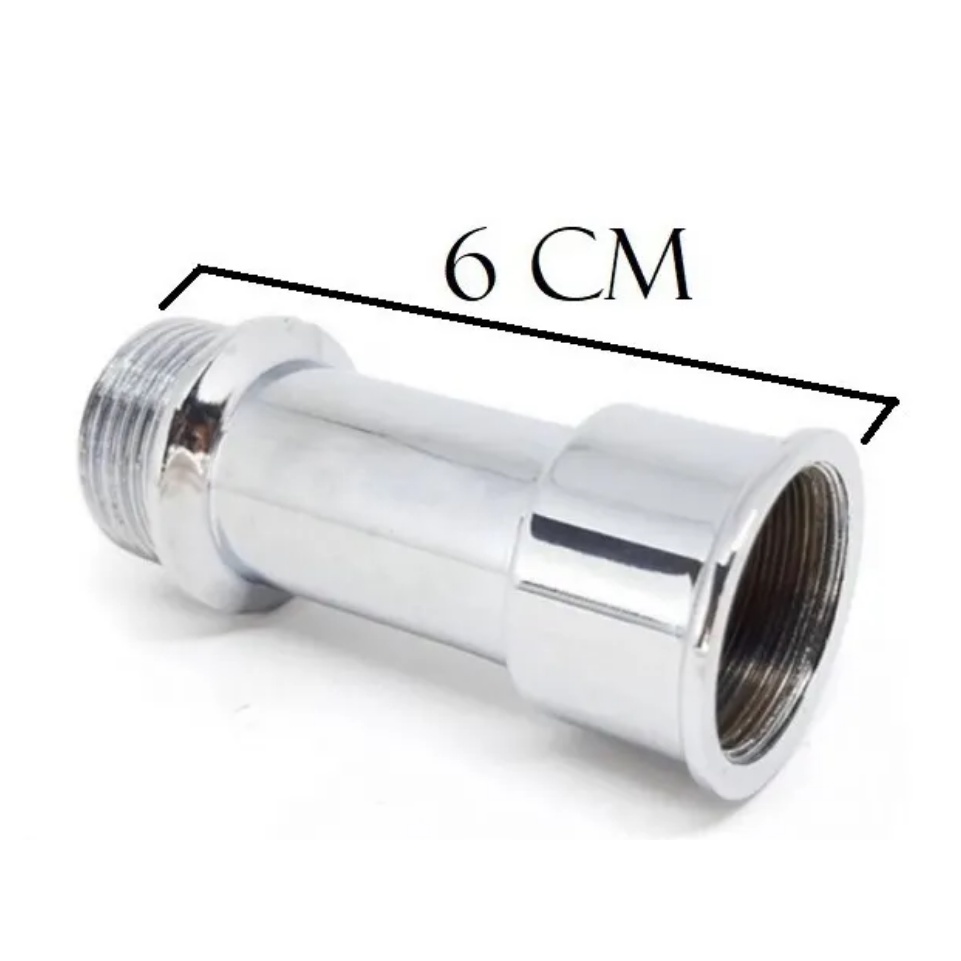 Extensor Cromado Prolongador Medio Torneira Chuveiro 1/2''