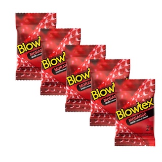 Kit 5 Pacotes Preservativo Blowtex Morango pacotes C/ 3 Unidades Cada
