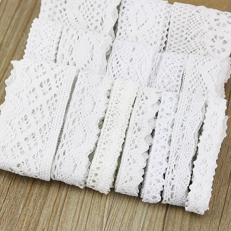 (5m/Rolo) Tecido De Algodão Branco Material Artesanal Faça Você Mesmo Acessórios Têxteis De Renda Decoração De Roupas