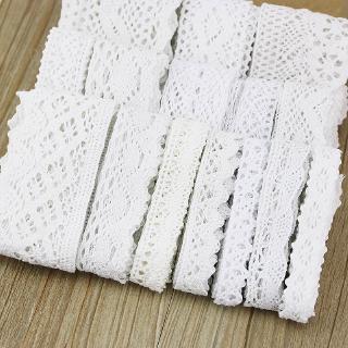 (5m/Rolo) Algodão Branco Bordado Flor Botão Material Artesanal Tecido De Seda Afiação Costura DIY