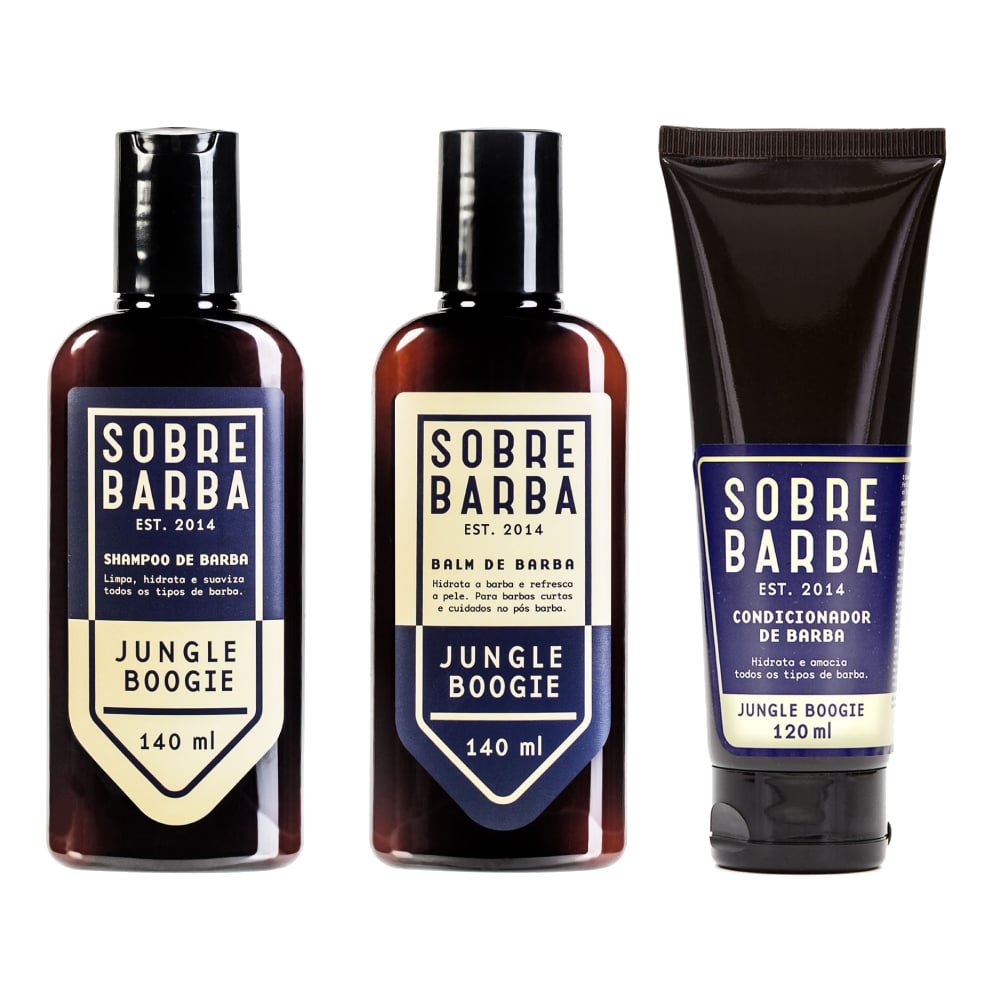 Kit Shampoo Para Barba, Condicionador Para Barba e Balm Para Barba Jungle Boogie Sobrebarba