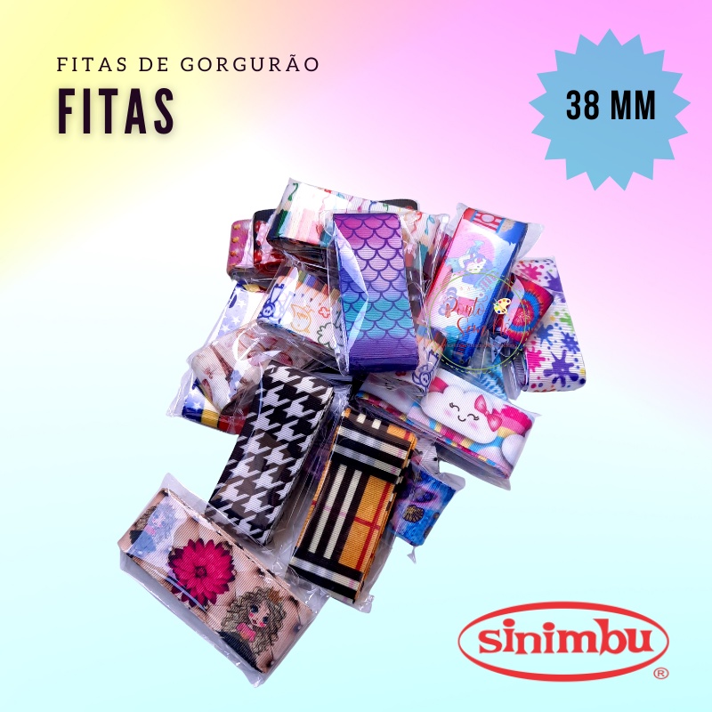 Fitas Diversas Estampas Sinimbu 38MM Com 2 metros | Shopee Brasil