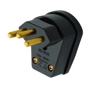 Plug Macho 2p+t 20a 90graus Preto Fame Pino Maciço original