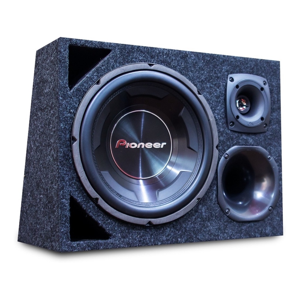 Caixa Trio Pioneer Completa Som Automotivo Carro 750w Rms Cara preta - Spare Parts and Accessories for Vehicles