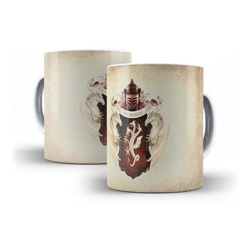 Caneca de Cerâmica Personalizada Game Of Thrones Brasão Casa Targaryen Fire e Blood