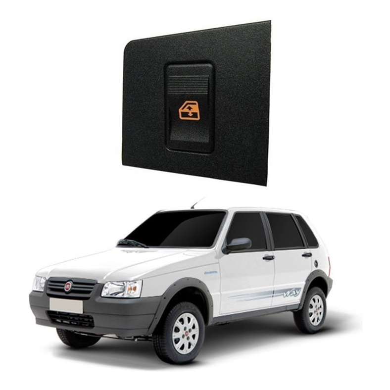 Botão Interruptor Vidro Elétrico Simples LED Ambar Para Carro Uno Antigo Fiorino 1985 - 2003 . - Spare Parts and Accessories for Vehicles