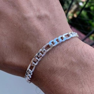 Pulseira Masculina Grumet Folheado Banhado a Prata 925 4mm