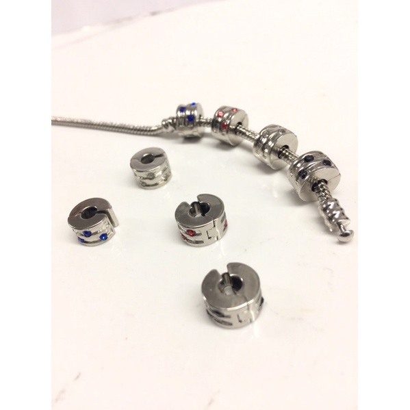 Trava Click strass luxo/ para pulseira de berloque/ brilho/ pedrinhas