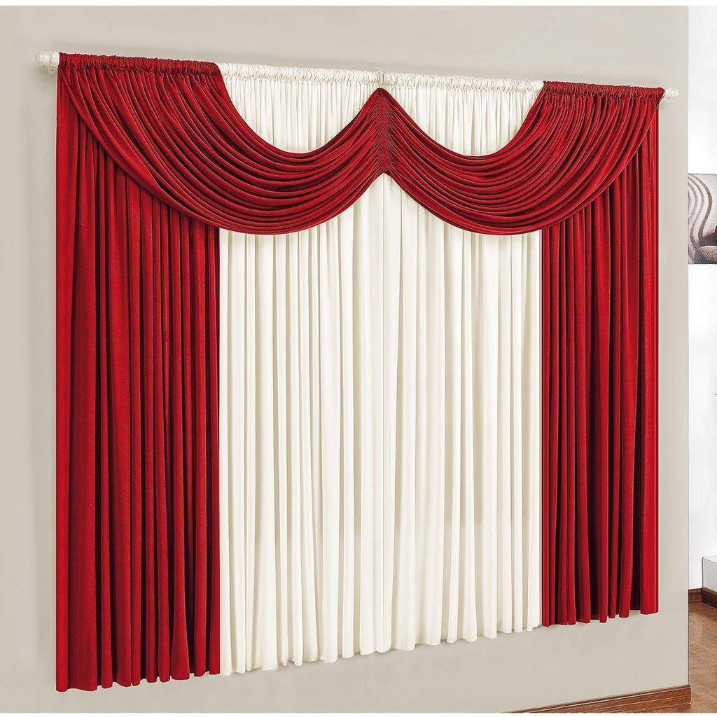 Cortina para Sala ou Quarto Riviera 3,00m x 2,80m de altura ideal para Varão Simples de 3 Metros em Oferta na Shopee