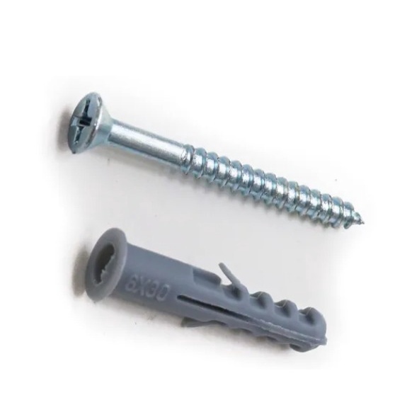 Bucha de Fixação Com Anel Aba Com Parafuso Philips Kit 100 Unidades