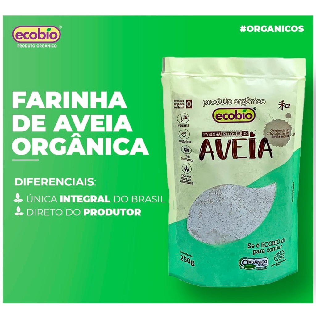 Farinha de aveia Orgânica Ecobio 250g - Escorrega o Preço