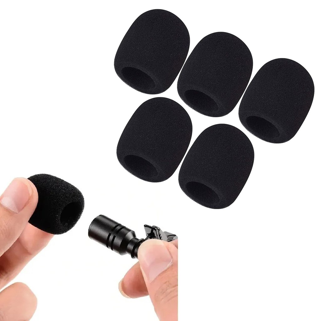 Espuma para Microfone Mini Lapela Levalier Mini 16mm x 13mm - 5 Unid