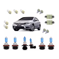 Kit Lâmpadas Super Branca + Leds Honda New Civic 2013 / 2017