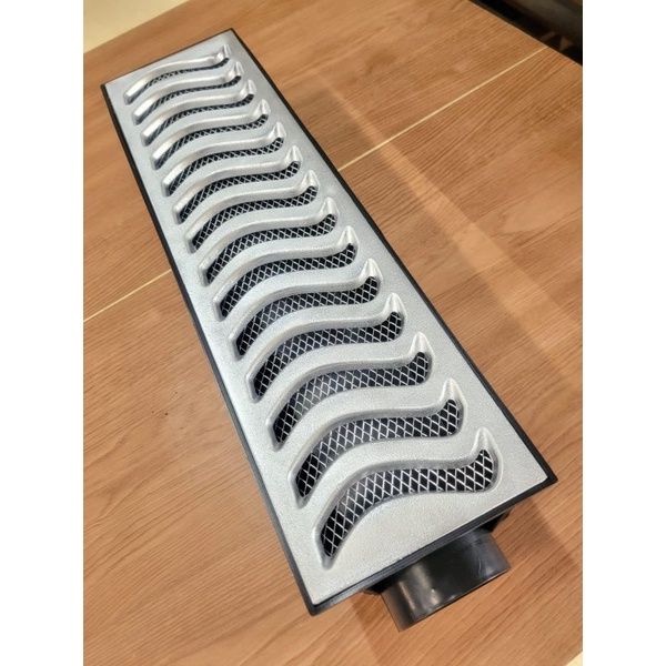 4 Ralos Linear 14x50cm Elite Anti Insetos Com Grelha Reforçada Em Alumínio Fundido
