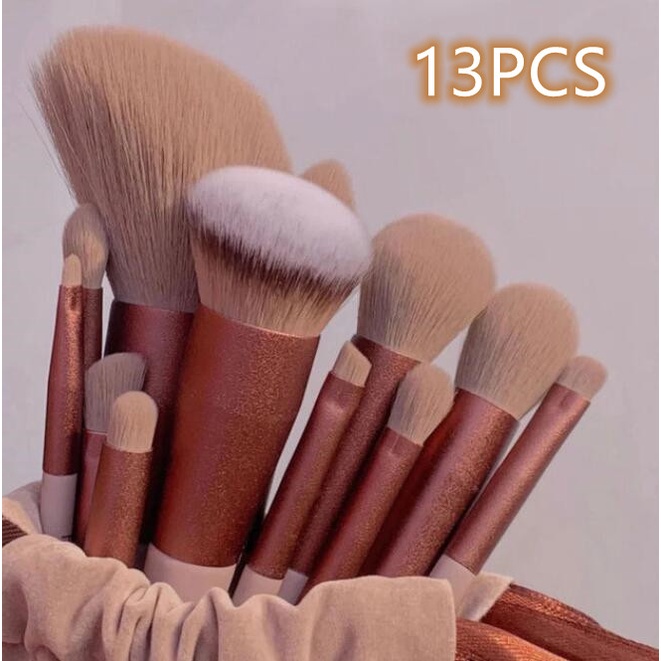 13 Peças Conjunto De Pincéis Suaves De Maquilhagem Para Cosméticos E Blush/Pó/Kabuki/Blending