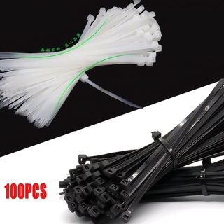 100 Cintas Plásticas Abraçadeira Nylon 15cm 150mm x 3,60mm Alta Resistência Branco Preto