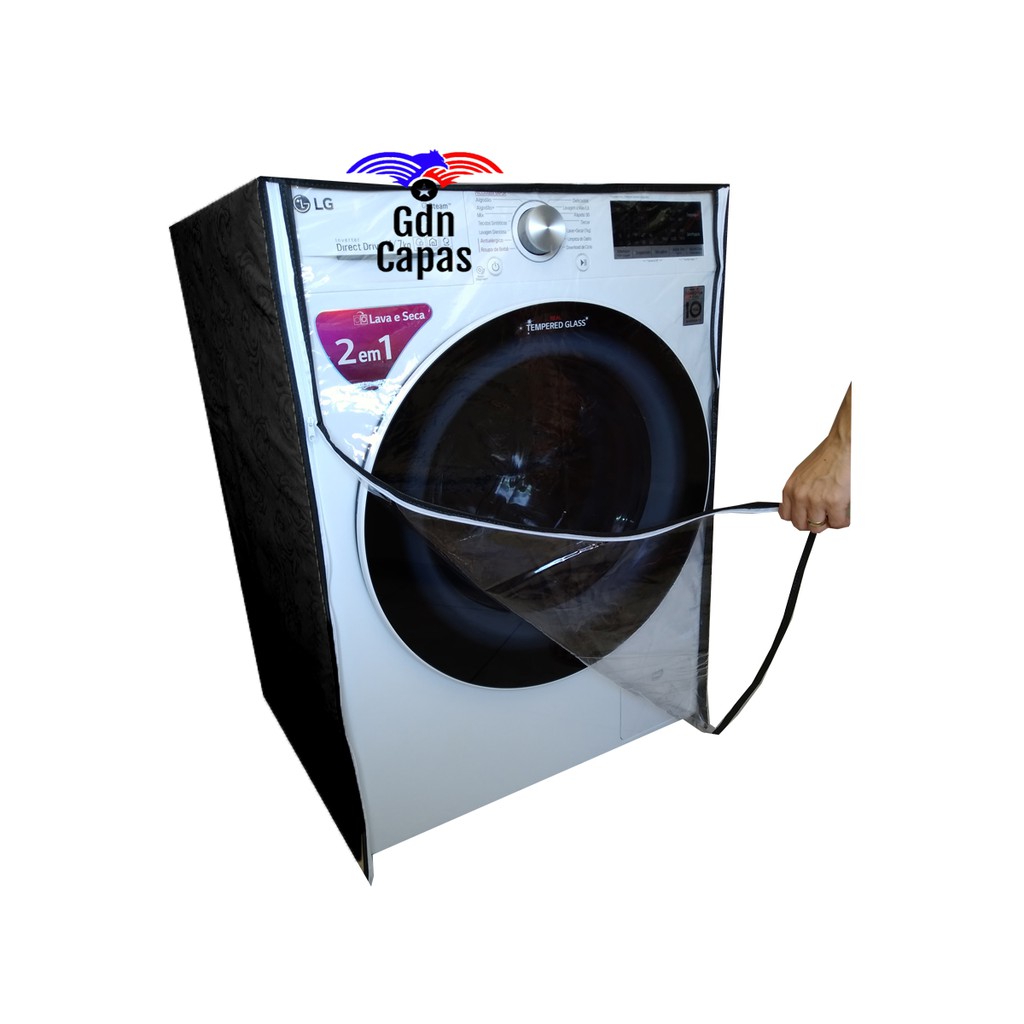 Capa Lava & Seca LG 11kg Smart Care Prime Com Zíper transparente