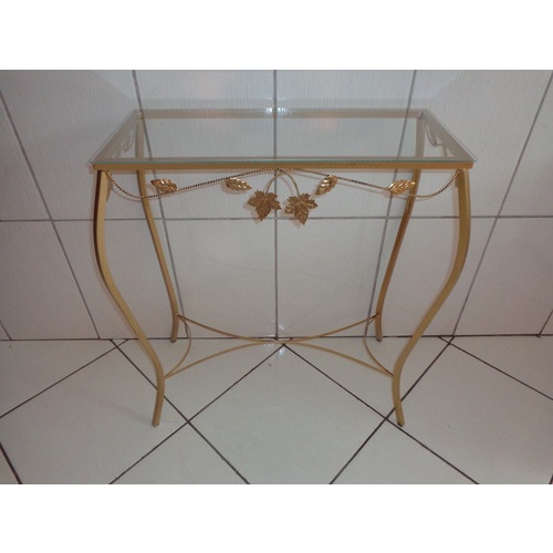Aparador Ferro Com Vidro 60X20Cm Detalhe Folha