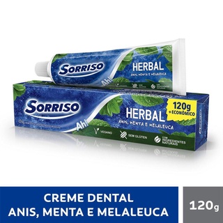 Creme Dental Sorriso Herbal Anis Menta e Melaleuca 120g