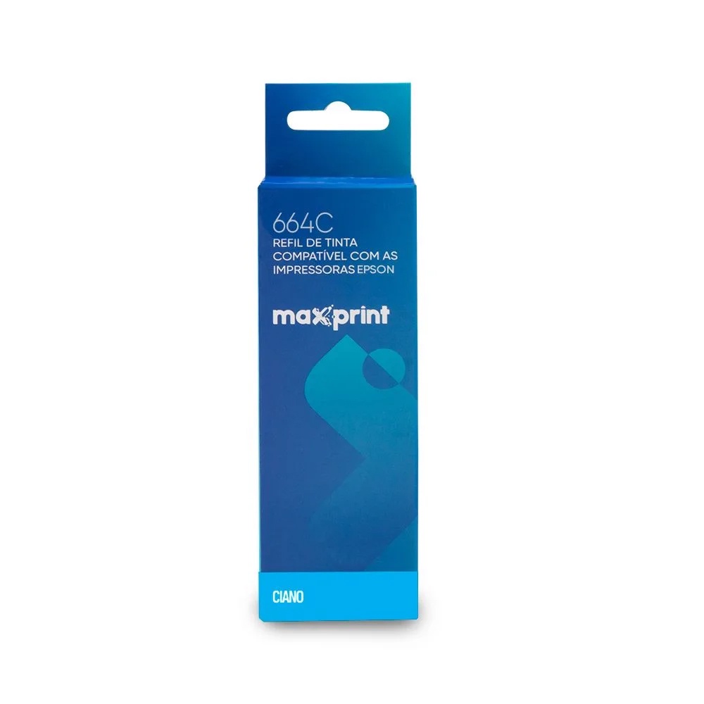 Refil de Tinta Compatível Maxprint Para Epson Ecotank ( 664C ) 100ML Ciano
