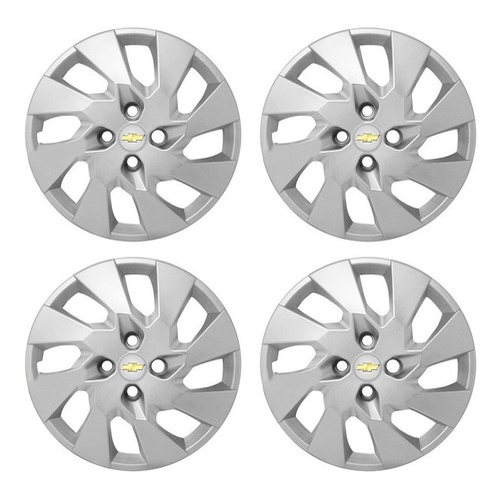 Jogo Calota Aro 15 Gm Onix Prisma 2013 2014 2015 2016 Prata em Oferta na Shopee