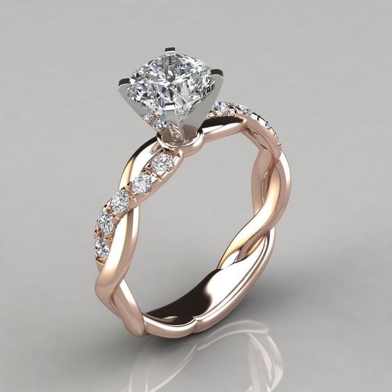 Nova Moda De Luxo Dedo Promessa Anéis Para As Mulheres Cubic Zircon Anel De Casamento Festa De Noivado Jóias Femininas Presentes