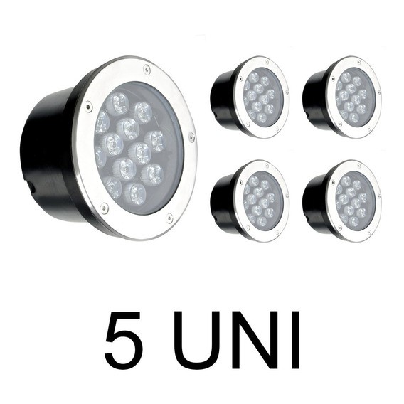 5 Balizador Luminária Led 12w Branco Quente Embutir Chão