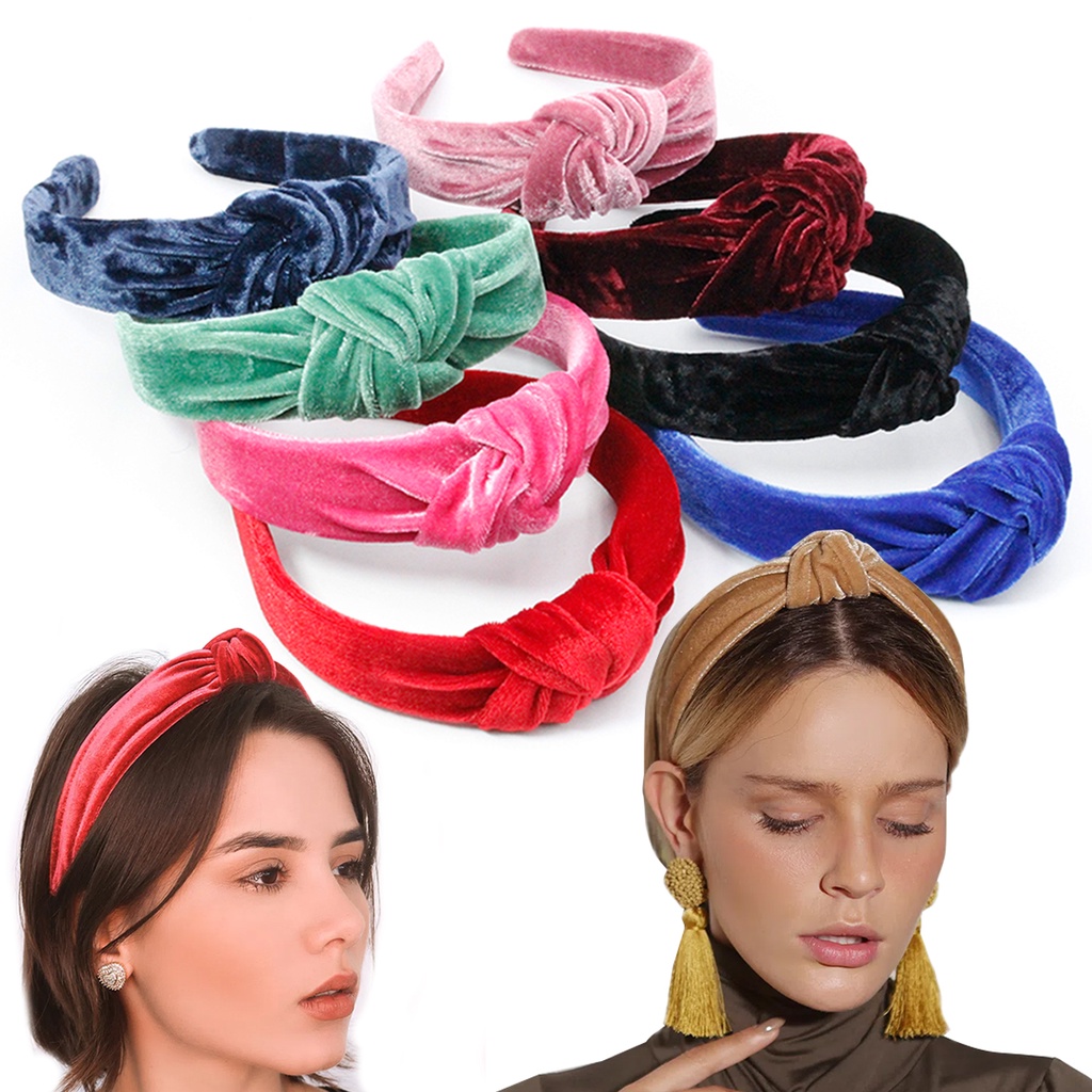 Tiara Nó Veludo, acessório cabelo, feminino, moda, estilo, fashionista, casual, dia a dia e festa 2 UNIDADES