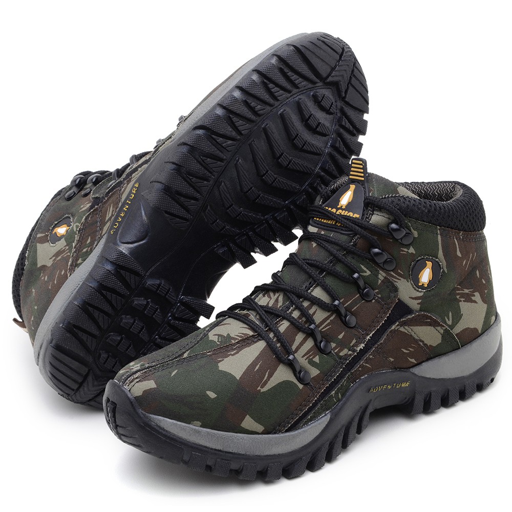 Bota Tenis Camuflada Militar Coturno Adventure Trilha Pesca Segurança Tenis Mac Shoe Adulto e infantil