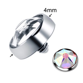 Topo Piercing Microdermal Titânio Cristal 4mm