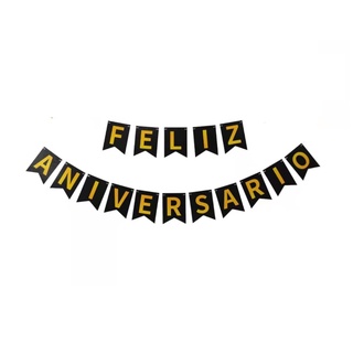 Faixa Feliz Aniversário Cartonado 4 Cores Festa Decoração F-08