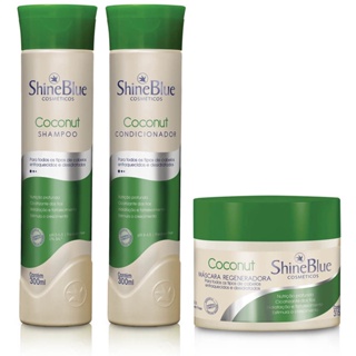 Kit Coconut Shine Blue Shampoo Condicionador Máscara em Oferta na Shopee