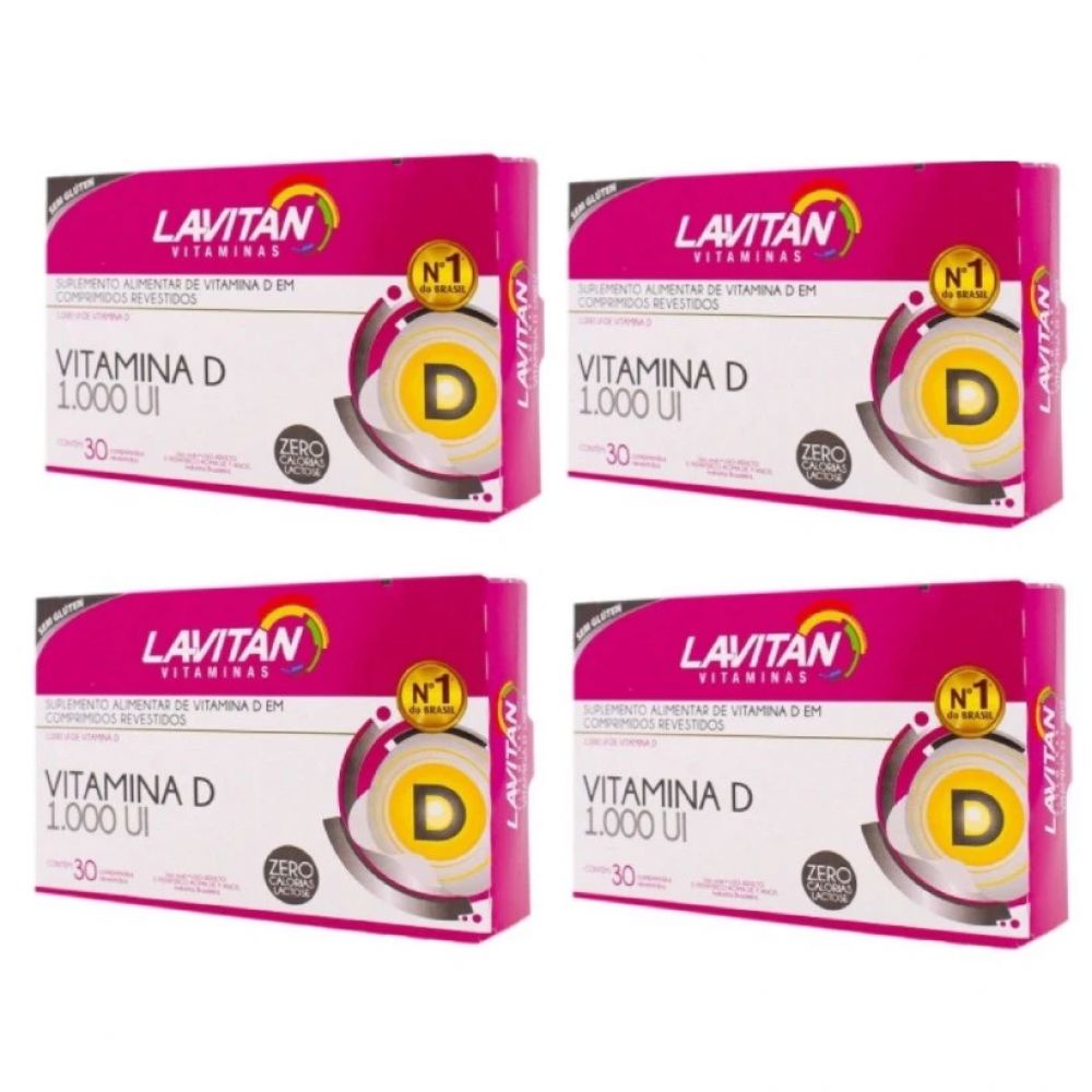 Kit C/4 Vitamina D Lavitan 1000ui Concentrado C/30 Comp - Original Cimed