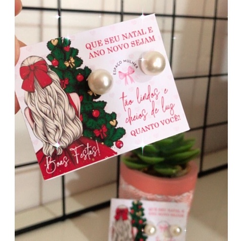 Tag com Brincos/ mimos para natal e boas festas 10 unidades