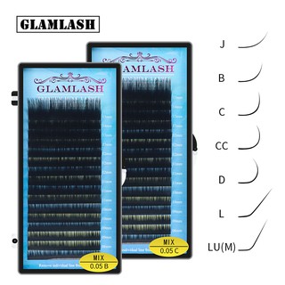 Extensão Dos Cílios Glamlash Mix 7~15mm Artesanal Coreano Pbt J / B / C / D / L / Lu (M) Onda em Oferta na Shopee