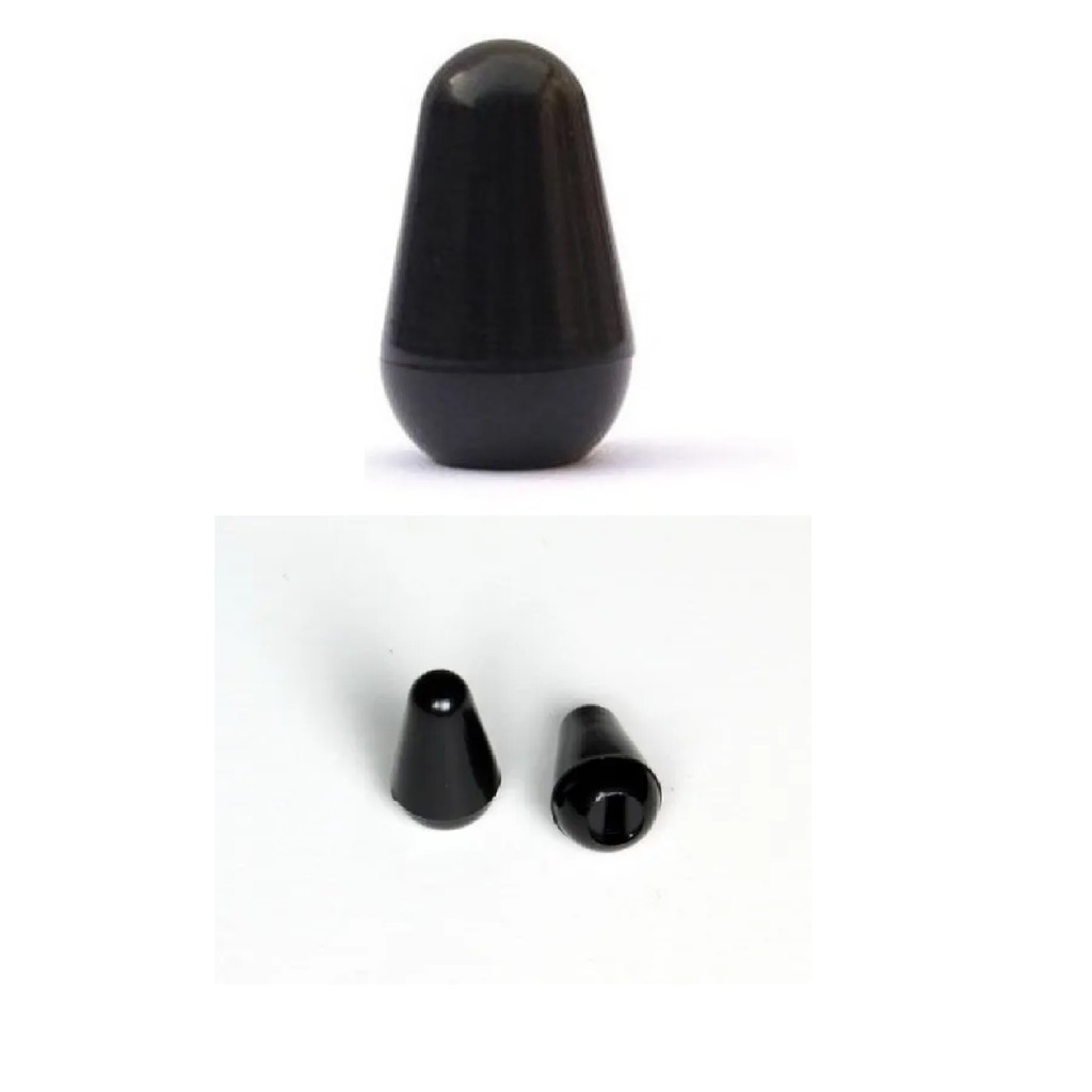 2 PEÇAS Knob Ponteira Chave Seletora Padrão Stratocaster - Preto