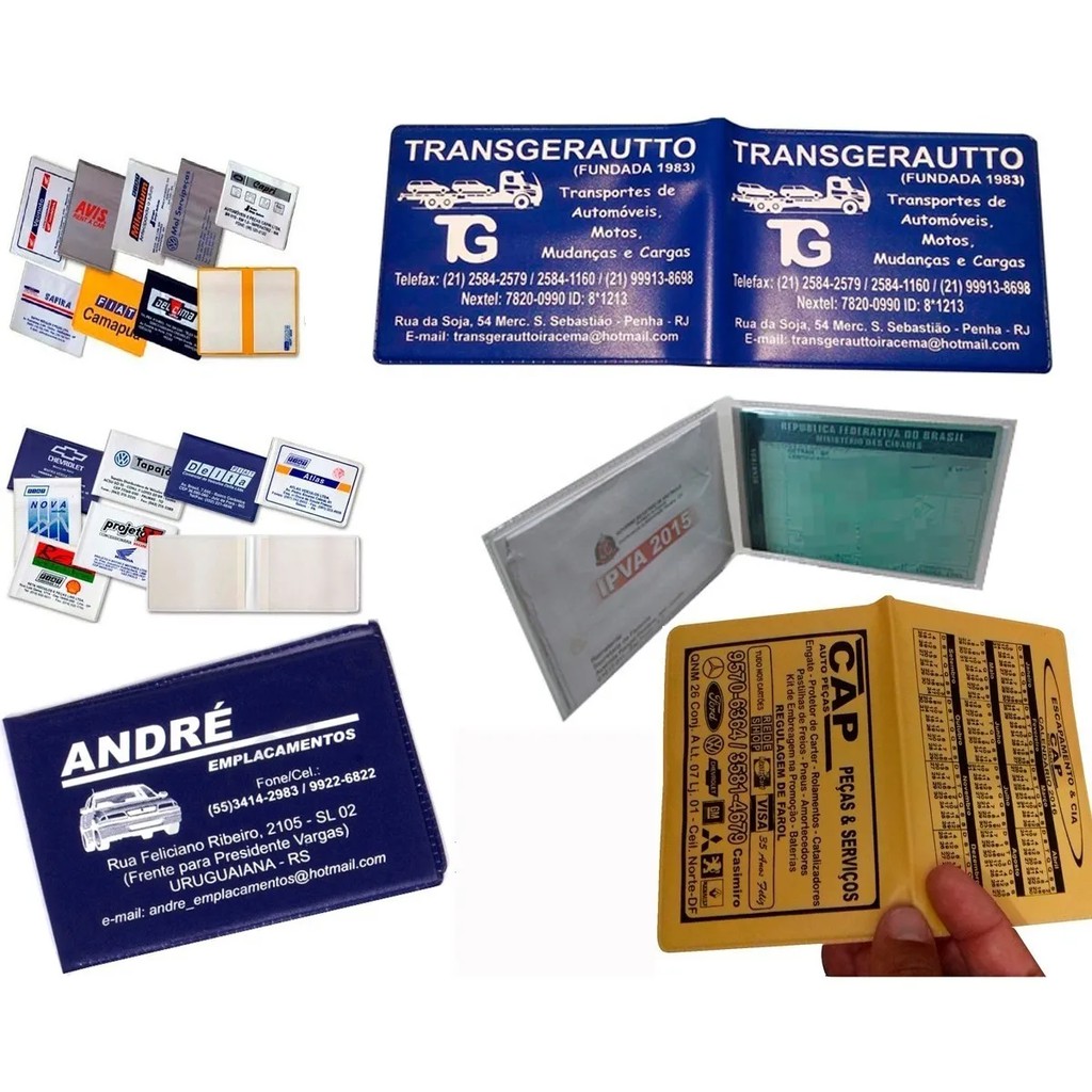 Carteira Despachante Porta Documento Personalizado Uma cor em Oferta na Shopee