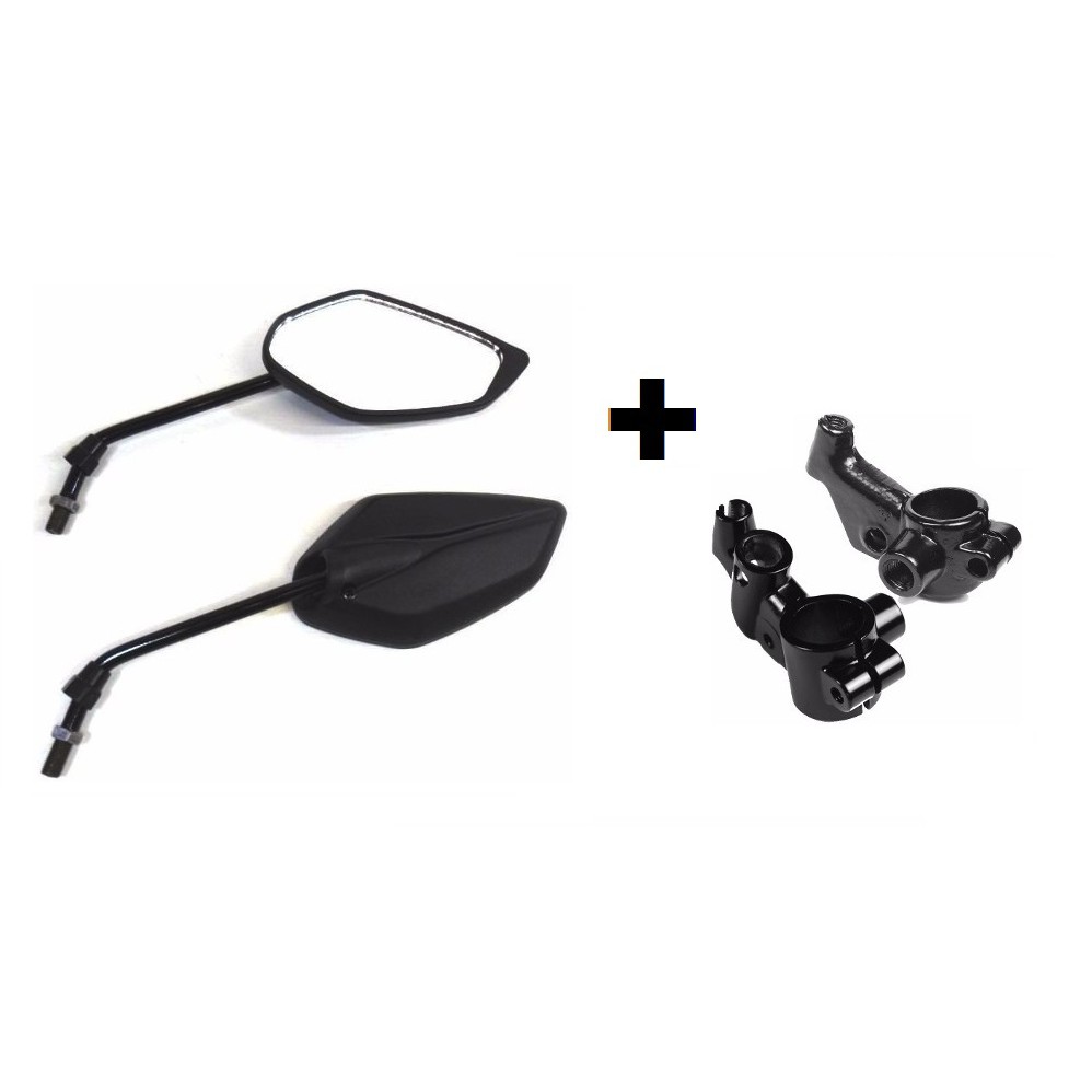 Par Retrovisor Espelho + Manicoto - Fazer 150 / Ybr 125 / Factor 125 / Xtz 125