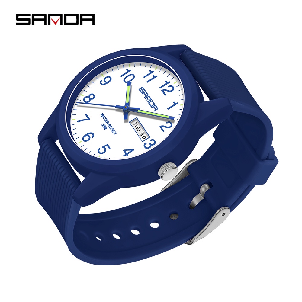 SANDA Relógio De Quartzo Digital Com Display LED De Cor Lisa Estilo Romântico Luminoso/Legal/Personalidade 6088-89/12