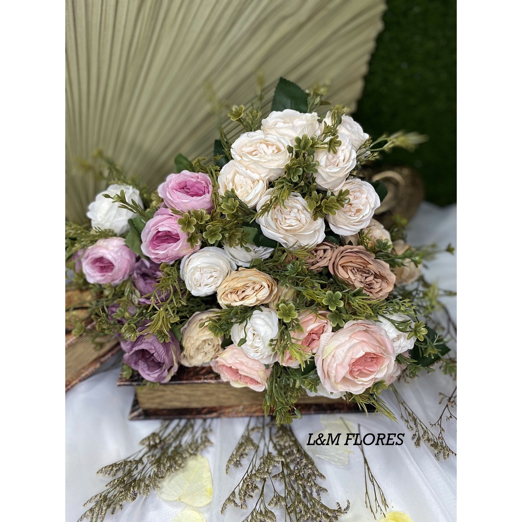Buquê de Rosa Cabbage artificial com 7 flores para arranjos e decoração de  casamento, casa e festas - Escorrega o Preço