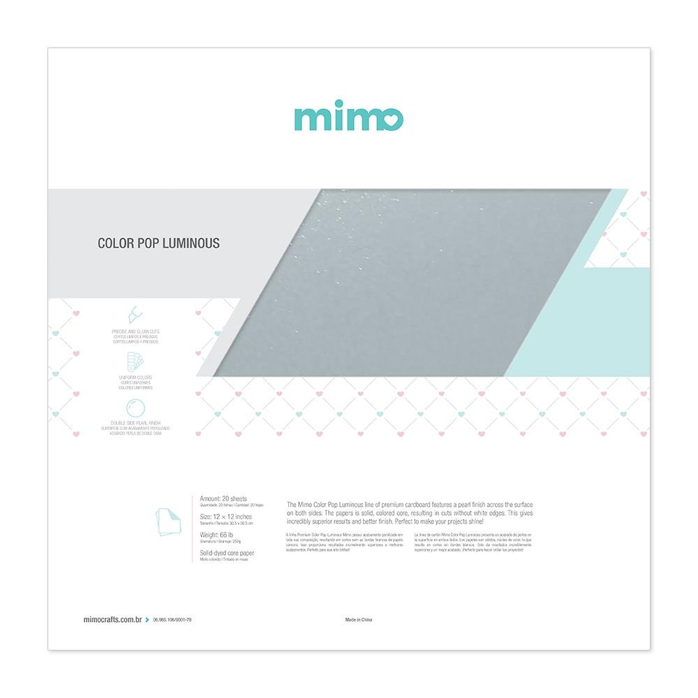 Papel Color Pop Luminous Prata Mimo - 30,5 x 30,5 cm - 250 gr - 20 unds em Oferta na Shopee