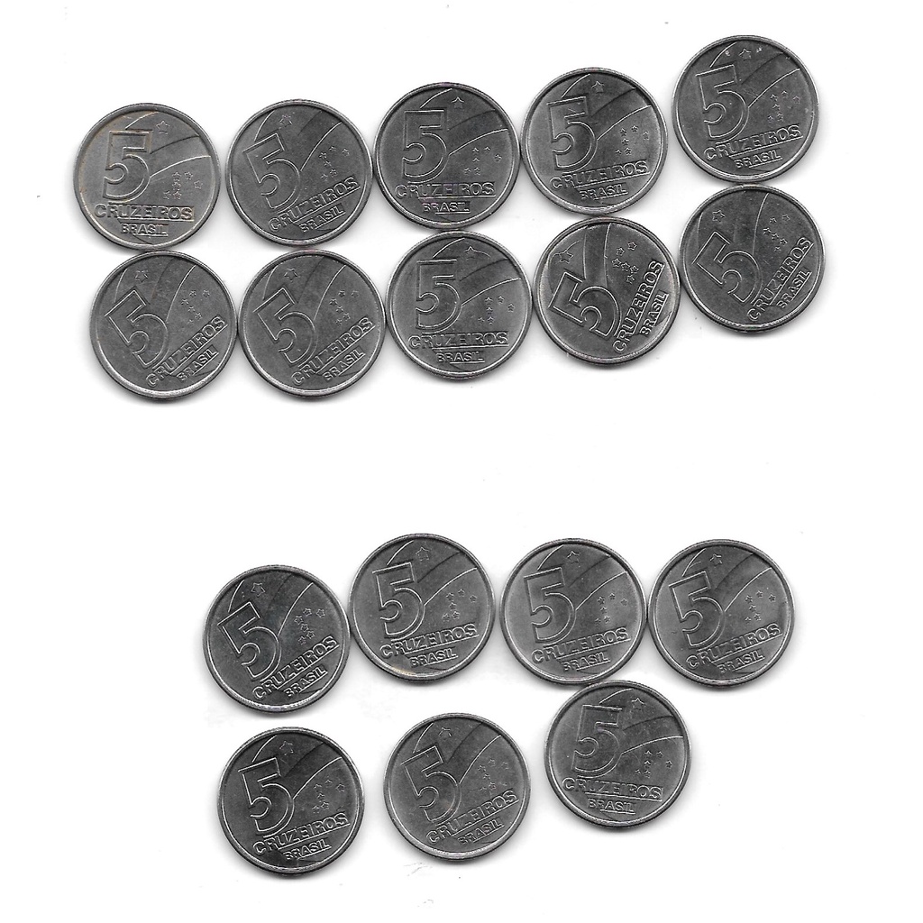 Lote 17 Moeda 5 Cruzeiros 1990 1991 Antiga Coleção Moedas
